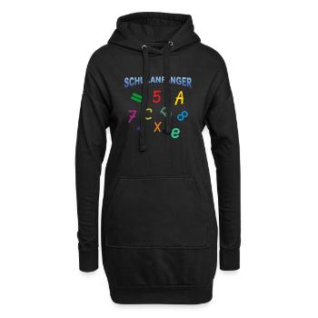Schulanfänger - Zahlen Buchstaben - Hoodie-Kleid - Schwarz - Vorne