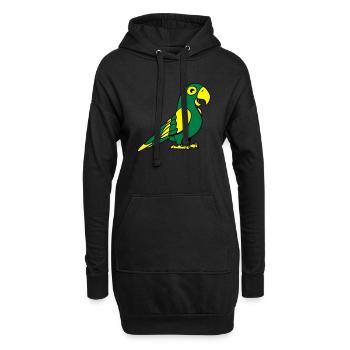 perroquet doux - Sweat-shirt à capuche long Femme - noir - Devant
