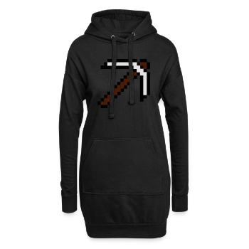 pixel game design de jeu ordinateur Doublez gamer - Sweat-shirt à capuche long Femme - noir - Devant