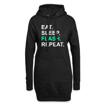 Eat Sleep Flash Repeat Boulder Bouldern Escalade - Sweat-shirt à capuche long Femme - noir - Devant