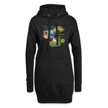 Die Seele ist das gleiche in allen Lebewesen 2 - Hoodie-Kleid - Schwarz - Vorne