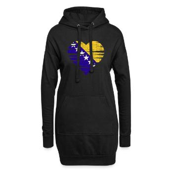 Bosnian flag heart by the Manzanita`s - Hoodie-Kleid - Schwarz - Vorne