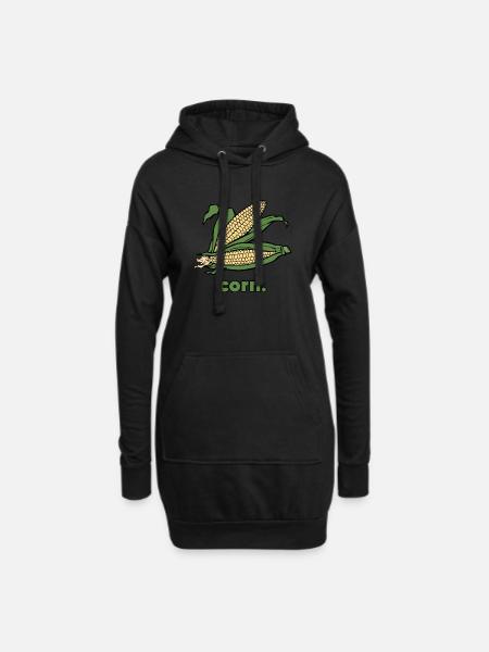Mais | Gemüse - Hoodie-Kleid - Schwarz