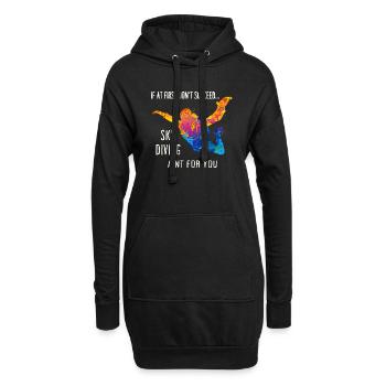 Skydive Fallschirmspringer Skydiver Freifall - Hoodie-Kleid - Schwarz - Vorne