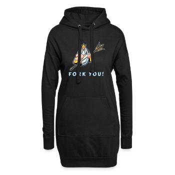 Fork You / Fuck You - Sweat-shirt à capuche long Femme - noir - Devant