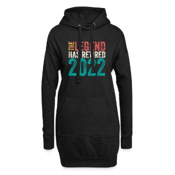 Die Legende ist im Ruhestand, Ruhestand - Hoodie-Kleid - Schwarz - Vorne
