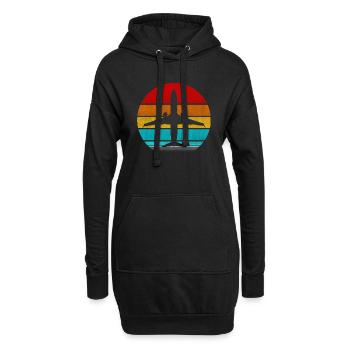 Flugzeug - Hoodie-Kleid - Schwarz - Vorne