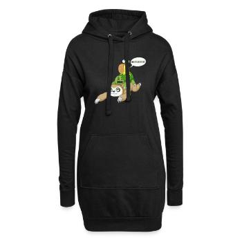 escargot paresseux et tortue - Sweat-shirt à capuche long Femme - noir - Devant