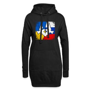 FRIEDEN für Ukraine Russland und die Welt - Hoodie-Kleid - Schwarz - Vorne