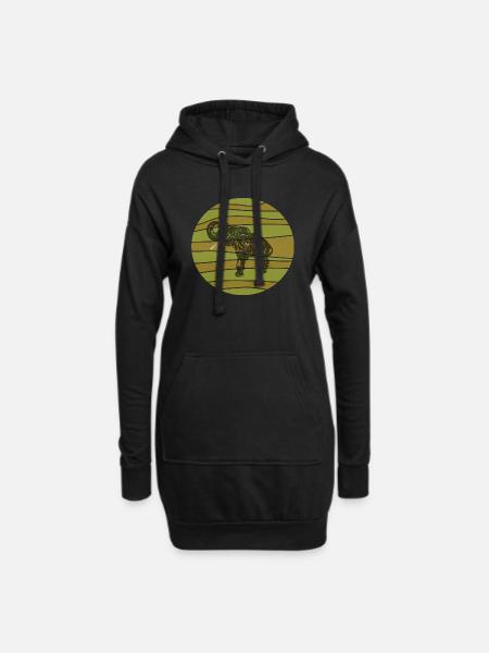 Edelfant Elefant im typisch afrikanischen Look. - Hoodie-Kleid - Schwarz