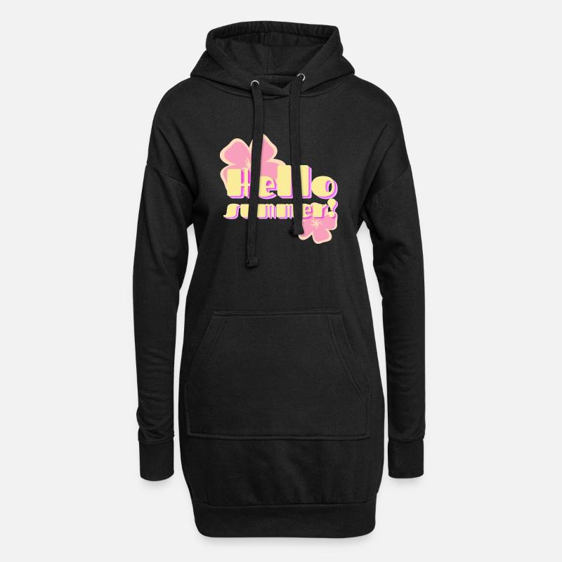 HELLO Summer! - Hoodie Dress - black