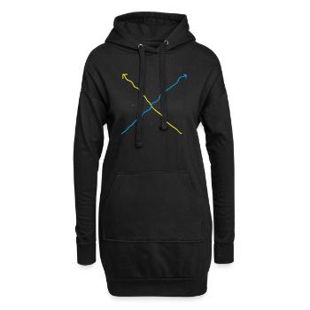 pfeile - bunt - Hoodie-Kleid - Schwarz - Vorne