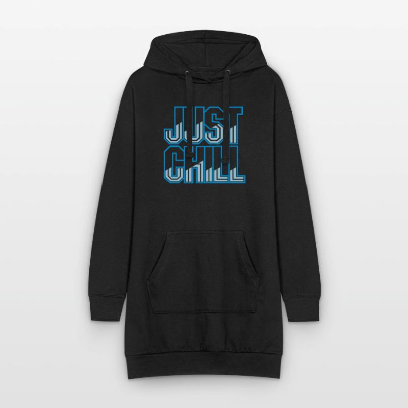 Just Chill Text Logo Hoodie-Kleid