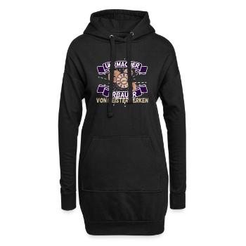 Uhrmacher Uhren Handwerker Werkstatt Geschenk - Hoodie-Kleid - Schwarz - Vorne