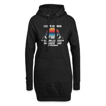 J’adore la randonnée Génial Hobby & Passion Retro - Sweat-shirt à capuche long Femme - noir - Devant