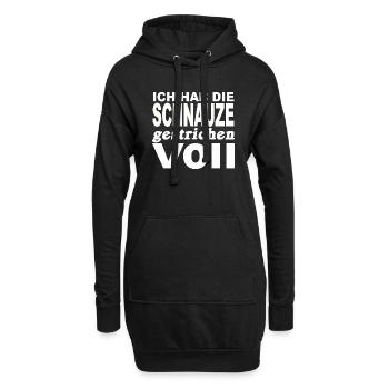 Ich hab die Schnauze gestrichen voll:Schnauze Voll - Hoodie-Kleid - Schwarz - Vorne