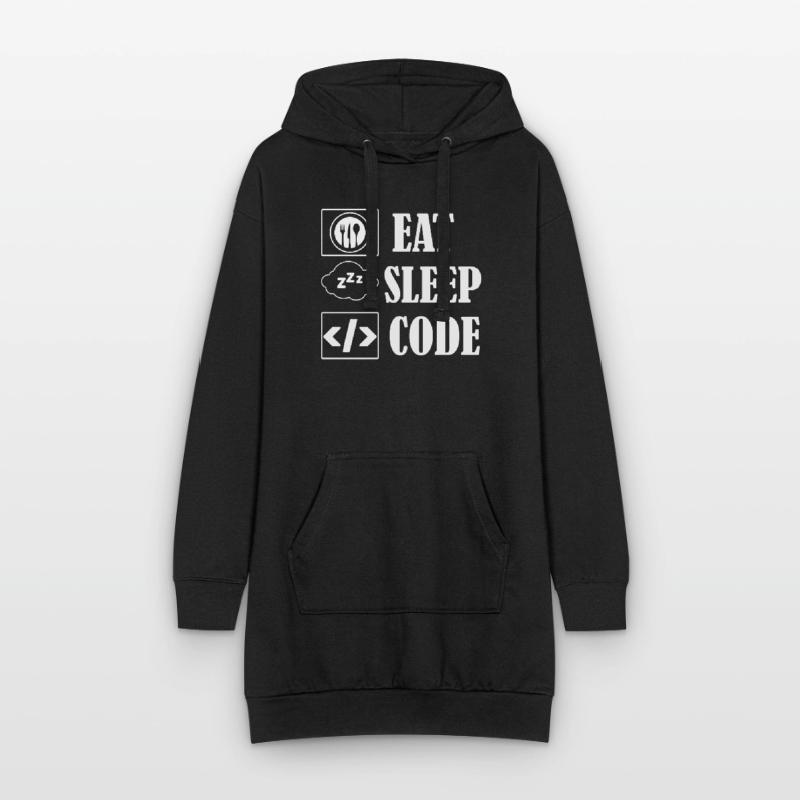 Eat Sleep Code Coding Software Hoodie-Kleid