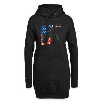 Barrel Racer American Flag, Patriotic Rodeo Barrel - Hoodie-Kleid - Schwarz - Vorne