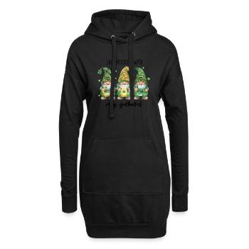 shamrockin with my gnomies - Hoodie-Kleid - Schwarz - Vorne