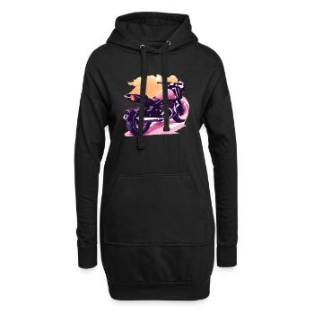 Motorcross Motorrad Motorradfan Motorradfahrer - Hoodie-Kleid - Schwarz - Vorne
