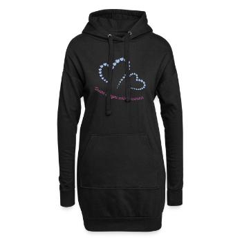 Bayern Herz Duo - Hoodie-Kleid - Schwarz - Vorne