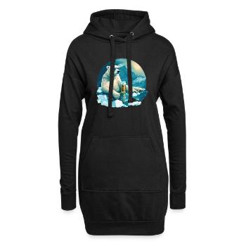 L’ours polaire frissonne avec de la bière - Sweat-shirt à capuche long Femme - noir - Devant