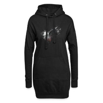 Cœur Noir - Sweat-shirt à capuche long Femme - noir - Devant