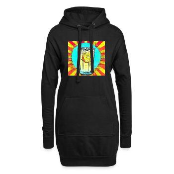Limonade Pop Art : un verre rafraîchissant de limonade vibrante - Sweat-shirt à capuche long Femme - noir - Devant