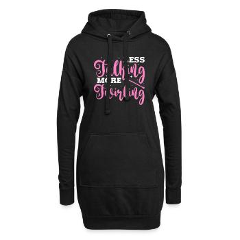 moins parler plus de twirling Design pour un twirling - Sweat-shirt à capuche long Femme - noir - Devant
