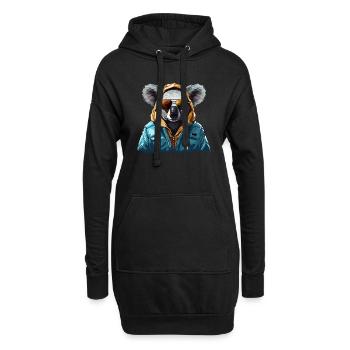 Ours koala de style urbain | Amoureux des koalas - Sweat-shirt à capuche long Femme - noir - Devant