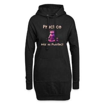 Yoga et amoureux des chats – La pratique fait Purrfect - Sweat-shirt à capuche long Femme - noir - Devant