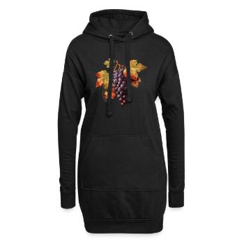 Weintrauben - Hoodie-Kleid - Schwarz - Vorne