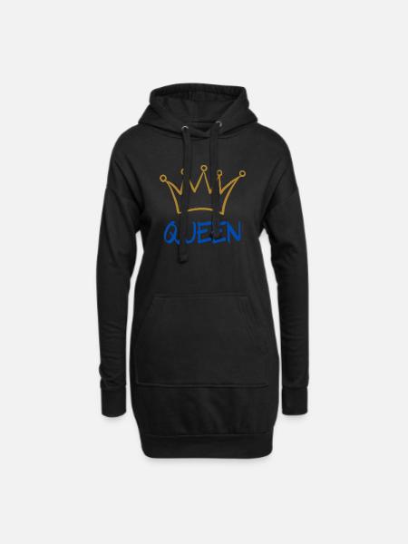 Queen 2 - Hoodie-Kleid - Schwarz