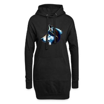 Loup - Sweat-shirt à capuche long Femme - noir - Devant
