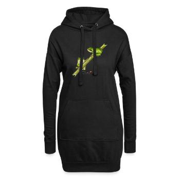Laubfrosch - Hoodie-Kleid - Schwarz - Vorne