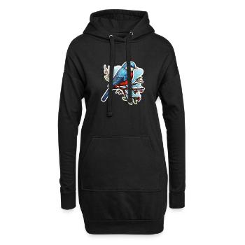 Wintervogel - Hoodie-Kleid - Schwarz - Vorne