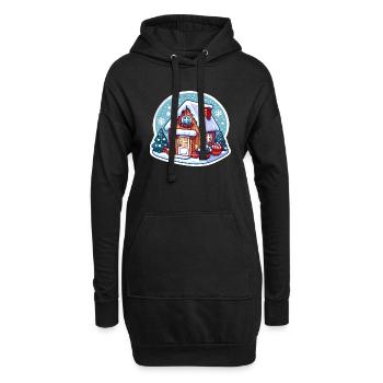 Chalet d’hiver confortable : art de vacances charmant - Sweat-shirt à capuche long Femme - noir - Devant