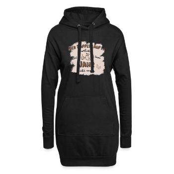 Der Kaffee läuft! Sportmuffel Kaffeetrinker Spruch - Hoodie-Kleid - Schwarz - Vorne