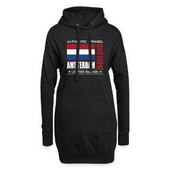Amsterdam - Sweat-shirt à capuche long Femme - noir - Devant