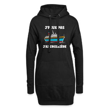 J'peux pas j'ai Croisière - Sweat-shirt à capuche long Femme - noir - Devant