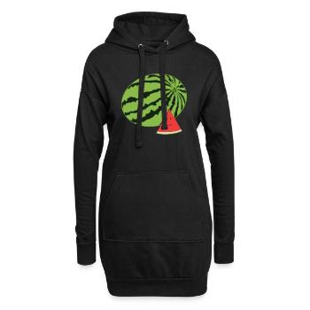 Happy Wassermelone - Hoodie-Kleid - Schwarz - Vorne