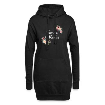 Braut Team Blumen - Hoodie-Kleid - Schwarz - Vorne