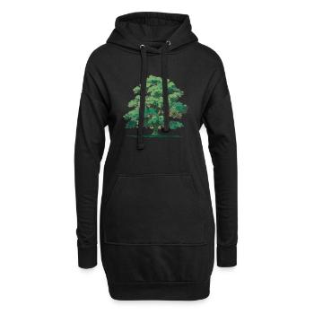 Baum - Hoodie-Kleid - Schwarz - Vorne