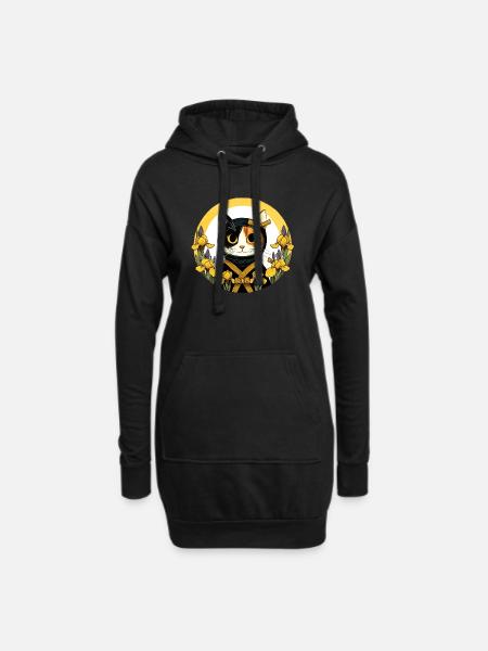 Ninja-Katze - Hoodie-Kleid - Schwarz