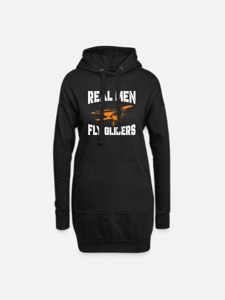 Real Men fly gliders - Hoodie Dress - black