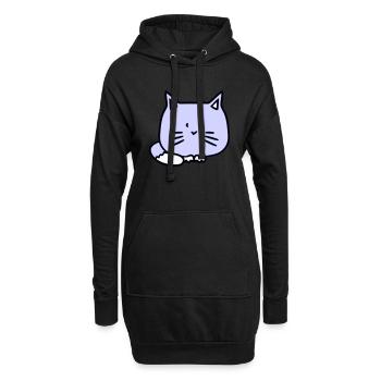 chat mignon a l’air heureux souriant chaton amusant - Sweat-shirt à capuche long Femme - noir - Devant