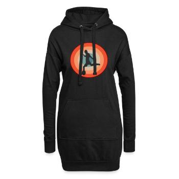 Fußball Retro Fußballer - Hoodie-Kleid - Schwarz - Vorne