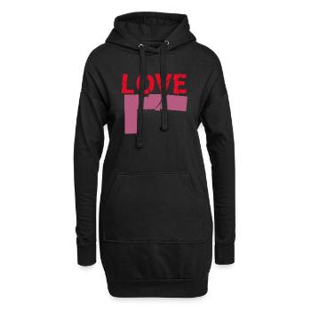Love - Hoodie-Kleid - Schwarz - Vorne