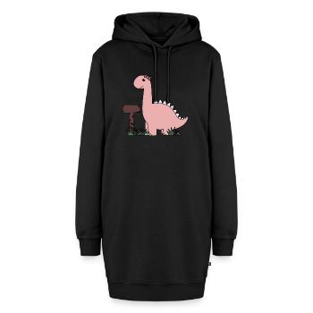 Dino - Hoodie-Kleid - Schwarz - Vorne - AI Model Female 172 light (172cm)