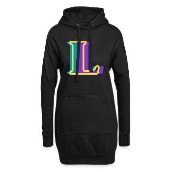 Lettre l multicolore - Sweat-shirt à capuche long Femme - noir - Devant